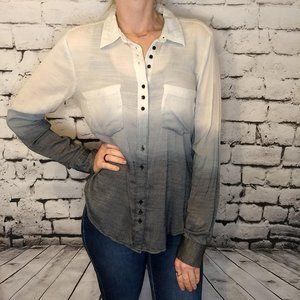 Rock & Republic Indigo Dip Dyed Button Up Blouse